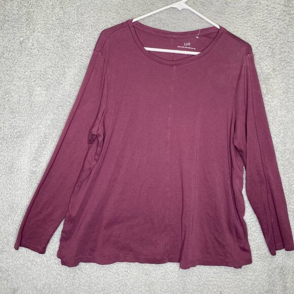 J Jill womens XL pima crewneck high low tee long sleeve shirt 100% pima cotton - Picture 1 of 6